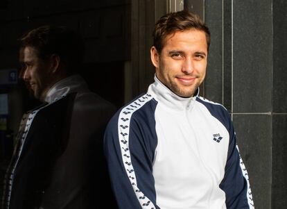 Chad Le Clos, el pasado miércoles en Londres, antes de la entrevista.