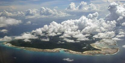 Imagen aérea de la isla de Sentinel del Norte.