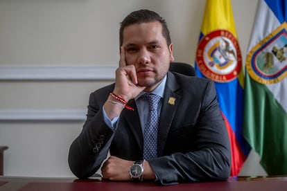 Andrés Calle, 31 años, presidente de la Cámara de representantes de Colombia, durante una entrevista para EL PAÍS, en Bogotá (Colombia), el 29 de noviembre de 2023.