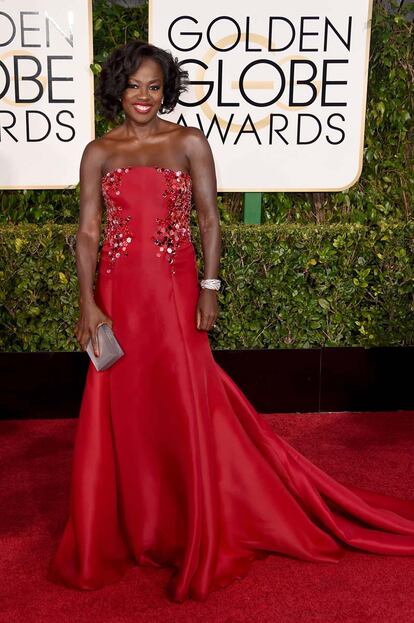 Viola Davis, muy guapa de Donna Karan Atelier.