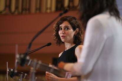 Isabel Díaz Ayuso, el lunes en un desayuno informativo organizado por el diario digital 'El Debate'.