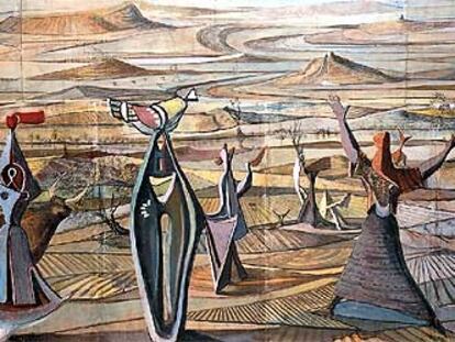 <i>Figuras con paisaje </i><b>(1960-1962),</b><i> </i>de Alberto Sánchez (Museo de Bellas Artes de Bilbao).