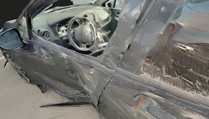 Reproducción de un coche siniestrado utilizada por la unidad de tráfico de la policía municipal de Madrid en la investigación de accidentes.