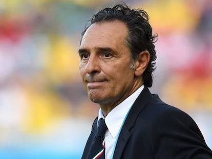 Prandelli, durante el partido contra Uruguay.