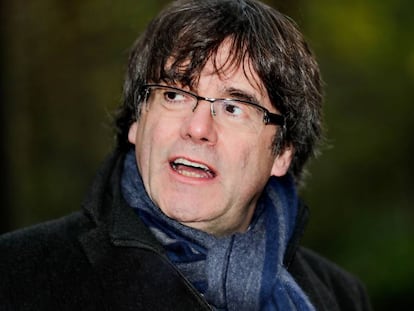 Carles Puigdemont durant l'entrevista.
