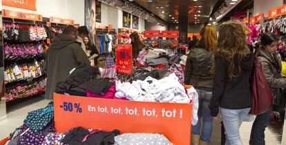 Interior de una tienda en Barcelona.