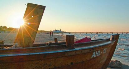 Praia Ahlbeck, na ilha Usedom.