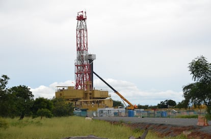 Una plataforma petrolera en el distrito de Bulisa, Uganda.