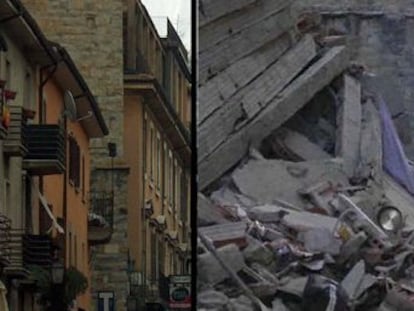 Veja o antes e o depois da cidade de 2.600 habitantes, da província de Rieti, que foi uma das mais destruídas pelo tremor de 6,2 graus na Itália