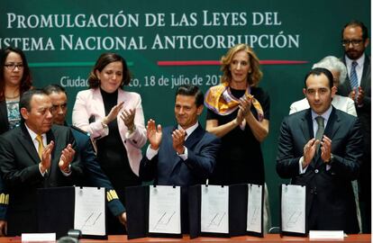 Pe&ntilde;a Nieto en la promulgaci&oacute;n del Sistema Anticorrupci&oacute;n.