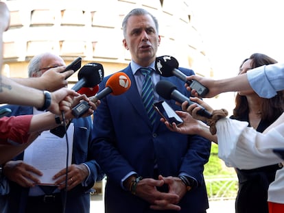 El secretario general de Vox, Javier Ortega Smith, en una comparecencia ante el Tribunal Constitucional.