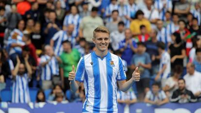 El noruego Martin Odegaard, el día de su presentación con la Real Sociedad.