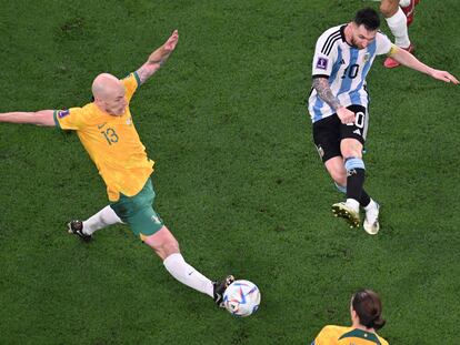 Messi durante el encuentro ante Australia de este sábado.