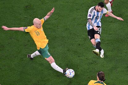 Messi durante el encuentro ante Australia de este sábado.