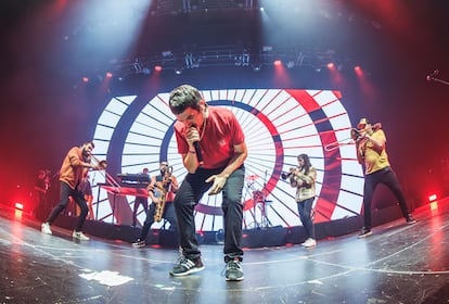 El cantant del grupo ZOO, Toni Sánchez, conegut com a Panxo, al concert del Wizink Center el 2022.