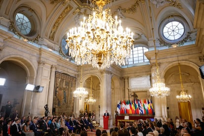 Acto de conmemoración del 40º aniversario de la firma del Tratado de Adhesión a España a las Comunidades Europeas, celebrado en el Palacio Real de Madrid el 12 de junio de 2025