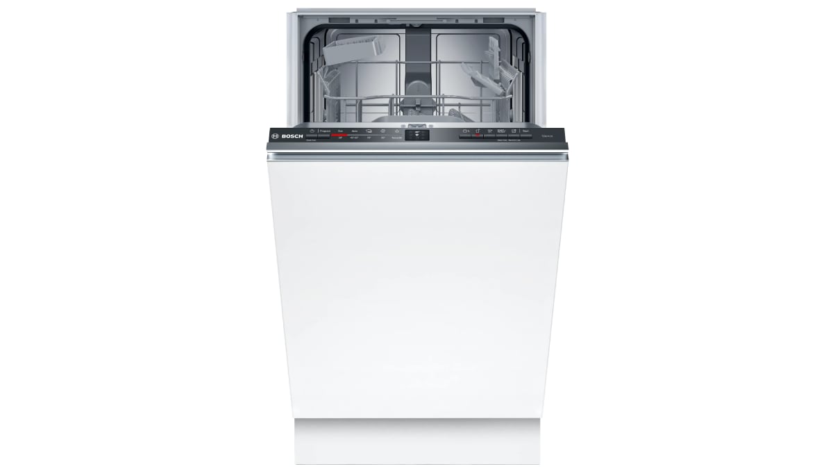 Lavavajillas integrable Bosch de tamaño compacto, de 45 cm.