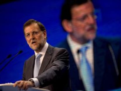 Mariano Rajoy en su intervención en la convención del PP en Málaga.