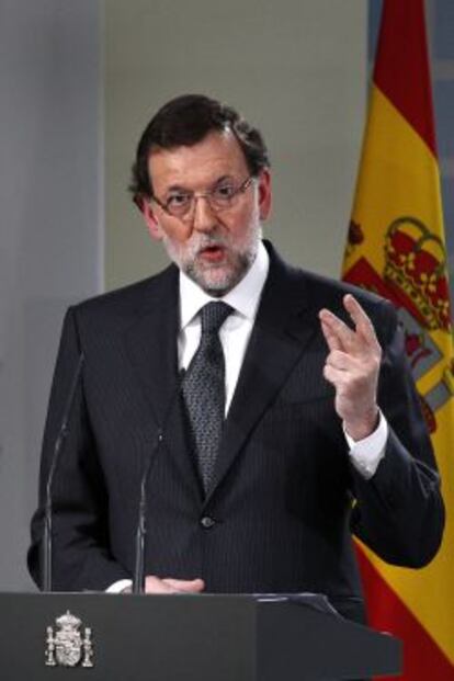 El presidente del Gobierno, Mariano Rajoy, durante su intervenci&oacute;n en la clausura de una jornada europea.