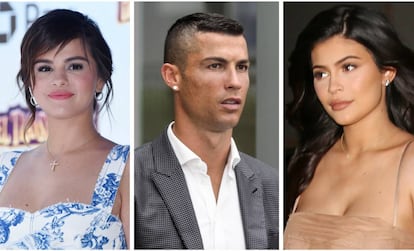 Selena Gómez, Cristiano Ronaldo y Kylie Jenner.