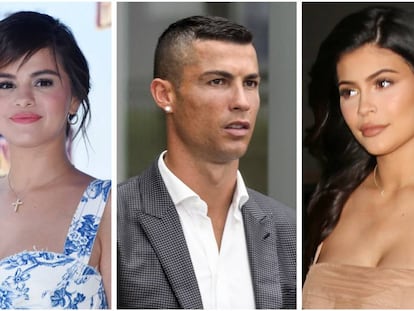 Selena Gómez, Cristiano Ronaldo y Kylie Jenner.
