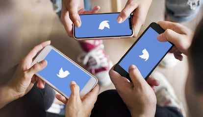 Twitter en varios teléfonos