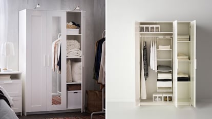 Este armario, a la venta en la web de Ikea, consta de tres puertas y un espejo que lo atraviesa de arriba abajo.