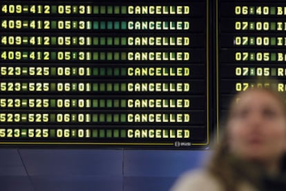 Imagen del aeropuerto de Madrid-Barajas durante el plante de los controladores, el pasado 3 de diciembre.
