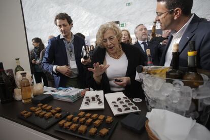 La alcaldesa de Madrid, Manuela Carmena, esta mañana en la inauguración de Madrid Fusión.