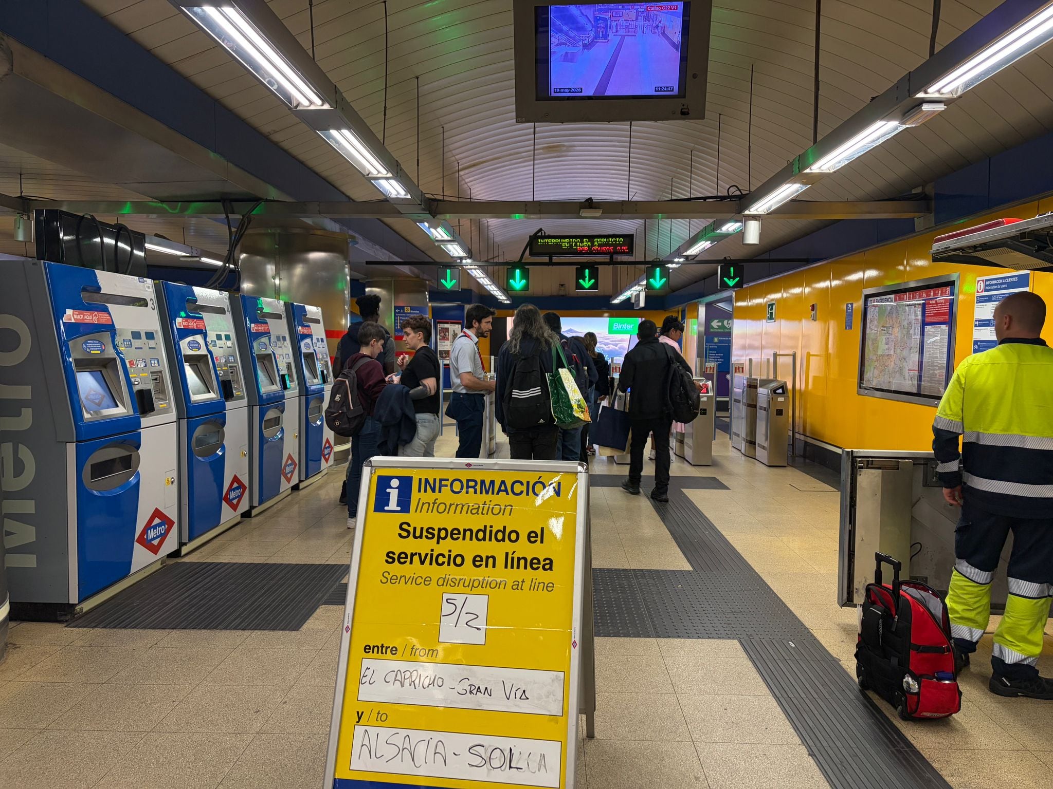 Estación de Metro de Callao esta mañana.