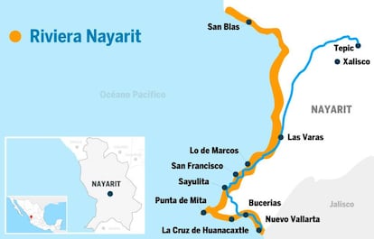 Mapa de Nayarit.