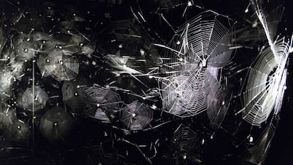 Vista de la instalación 'Cómo atrapar el universo en una telaraña', del argentino Tomás Saraceno.