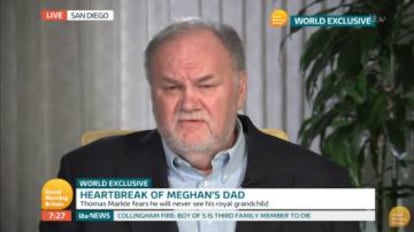 Thomas Markle, en un momento de su entrevista con 'Good Morning Britain', en 2018.