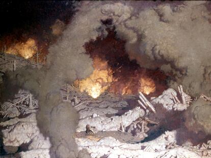 'Infierno', óleo de Georges Leroux en el Museo Imperial de la Guerra de Londres.