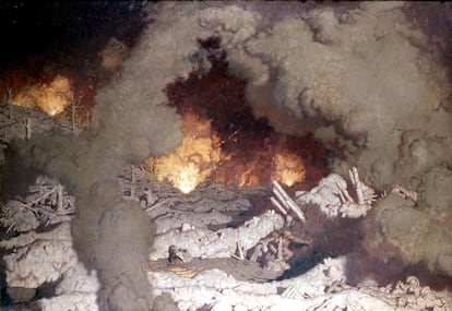 'Infierno', óleo de Georges Leroux en el Museo Imperial de la Guerra de Londres.