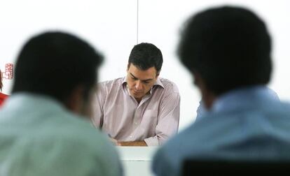 Pedro Sánchez, en una reunió de l'executiva del PSOE.