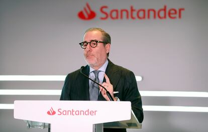 Hector Grisi, consejero delegado del Banco Santander, durante la presentación de resultados del grupo correspondientes al primer trimestre del año 2023.