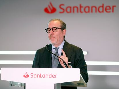 Hector Grisi, consejero delegado del Banco Santander, durante la presentación de resultados del grupo correspondientes al primer trimestre del año 2023.