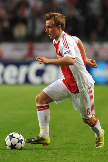 Christian Eriksen, durante un partido con el Ajax.