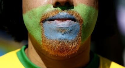 Un aficionado brasileño en el primer día del Mundial.