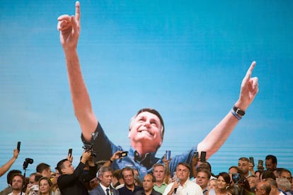 Jair Bolsonaro en acto de campaña