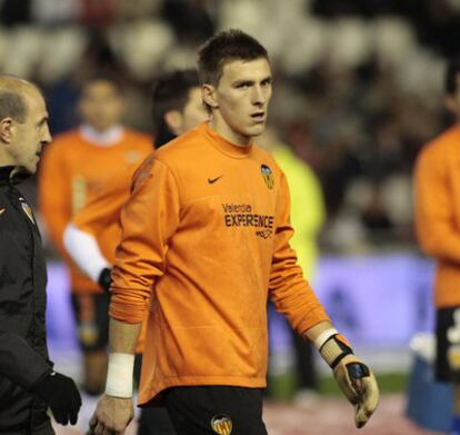 Guaita durante un encuentro con el Valencia esta temporada.