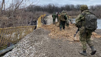 Soldados en la región de Luhansk.