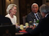 Antonio Costa y Ursula von der Leyen, ayer en Jordania.