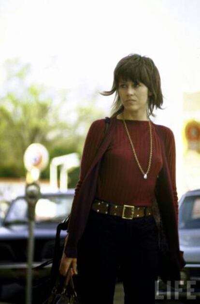 Jane Fonda en 'Klute' (1971), con el chaleco que ahora saldrá a subasta.