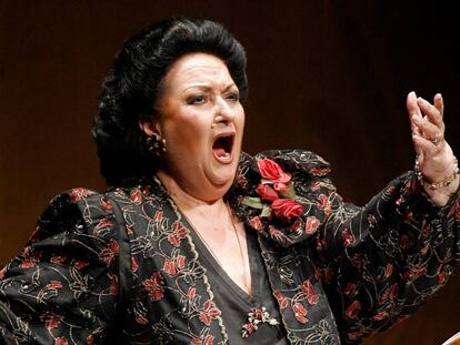 Montserrat Caballé durante un concierto en Santander