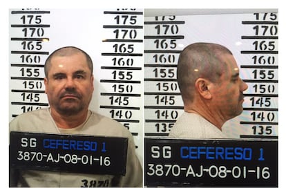 Ficha del narcotraficante El Chapo tras su ingreso en el Centro Federal de Readaptación Social 1 (Cefereso) del penal de alta seguridad de El Altiplano (México).