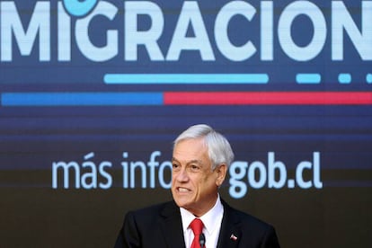 El presidente de Chile, Sebastián Piñera, presenta su reforma a la Ley de Migraciones.