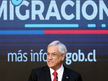 El presidente de Chile, Sebastián Piñera, presenta su reforma a la Ley de Migraciones.