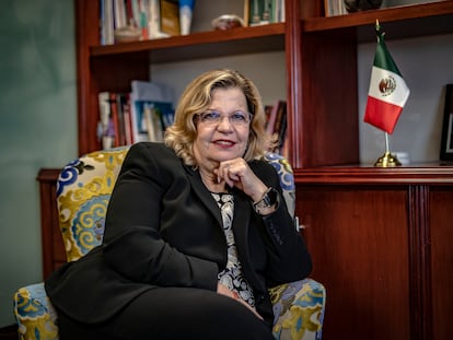 Nadine Gasman, titular del Instituto Nacional de las Mujeres, en una entrevista para EL PAÍS, en Ciudad de México.